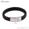 bracelet-44 Xuping bracelet en cuir de bijoux en acier inoxydable de conception de mode simple pour hommes